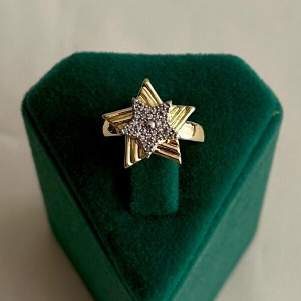 pirinç gold ayarlanabilir büyük yıldız yüzük