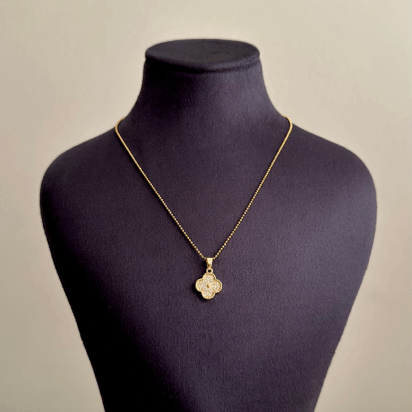 çelik gold yonca nokta zincir 45cm kolye