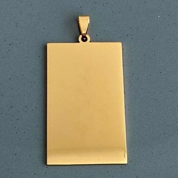 çelik  gold dikdörtgen 3x5cm kolye ucu
