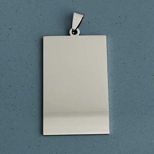 çelik  silver dikdörtgen 4,5x2.5cm kolye ucu