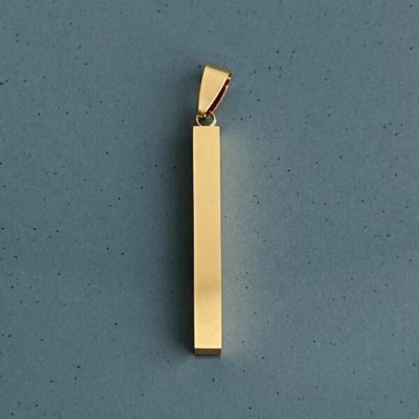 çelik  gold dikdörtgen 4cm kolye ucu