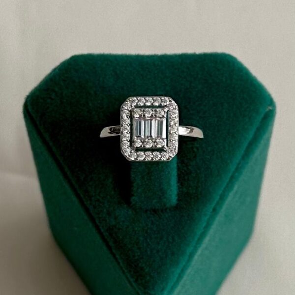 pirinç silver baget ayarlanabilir yüzük