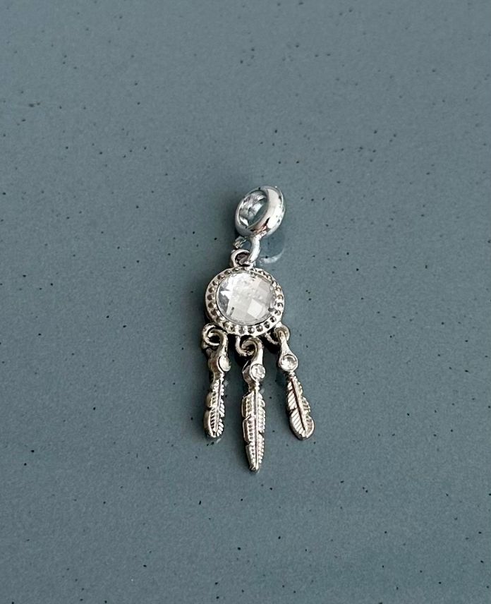 57-1.jpg pirinç silver rüya kapanı beyaz charm - Görsel 1