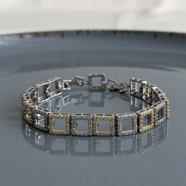 zirkon multi kare taşlı bileklik