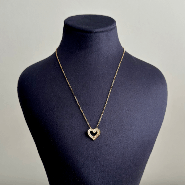 çelik gold kalp 45cm kolye