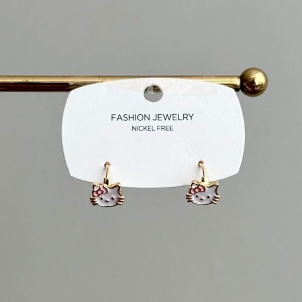 Vip gold nikelsiz hello kitty çocuk küpe