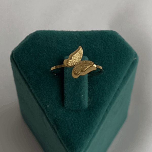 çelik gold numaralı kelebek simli yüzük