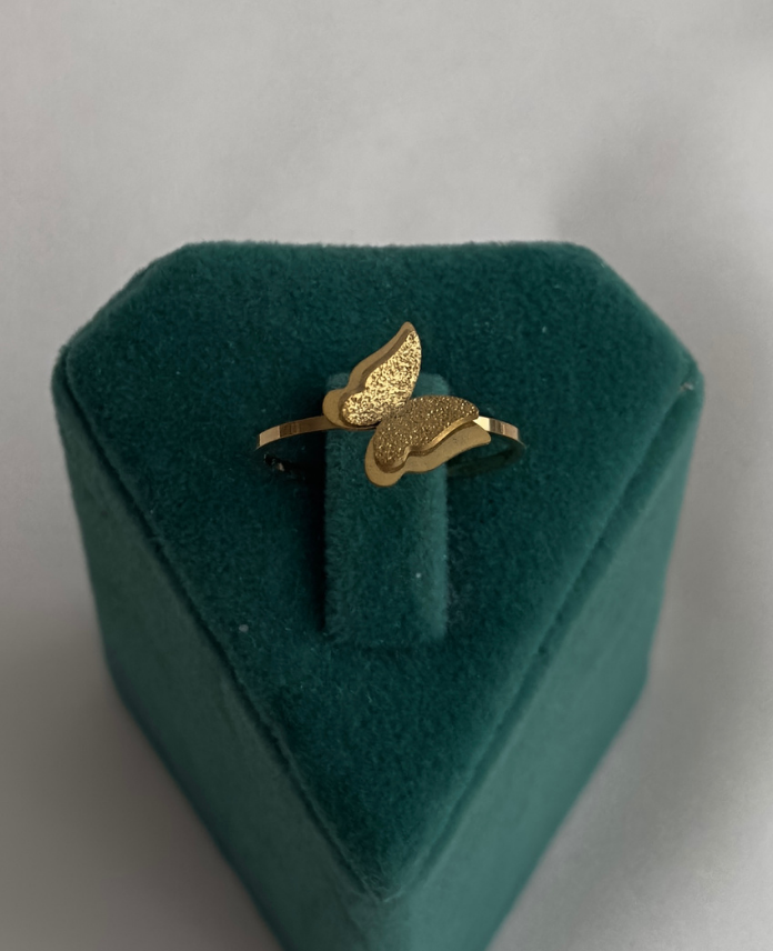 6-7.png çelik gold numaralı kelebek simli yüzük - Görsel 1