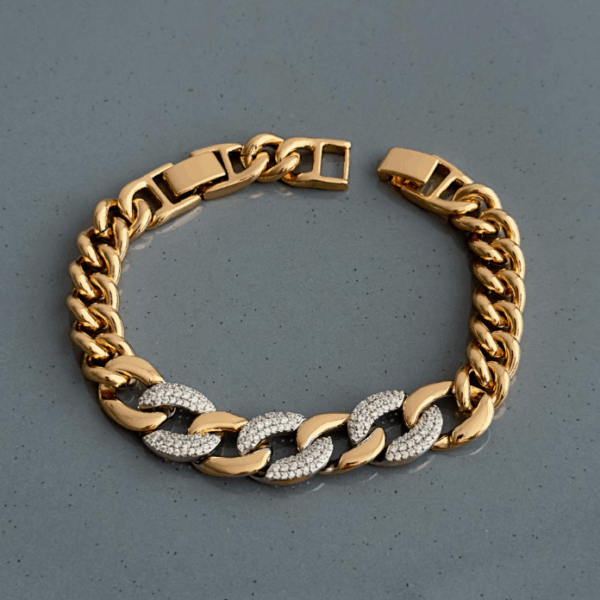 xuping rose kalın zincir taşlı bileklik