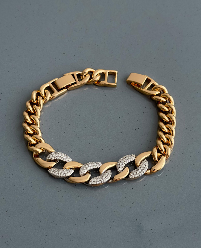 61-3.png xuping rose kalın zincir taşlı bileklik - Görsel 1