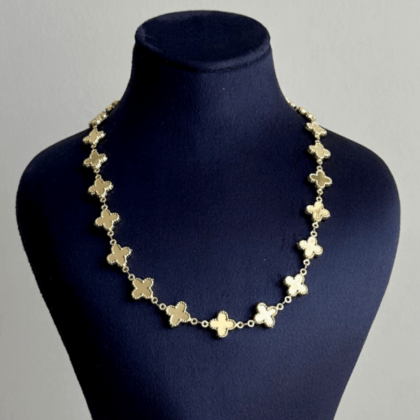 VİP CMJEWERLY gold düz ayna yonca kolye