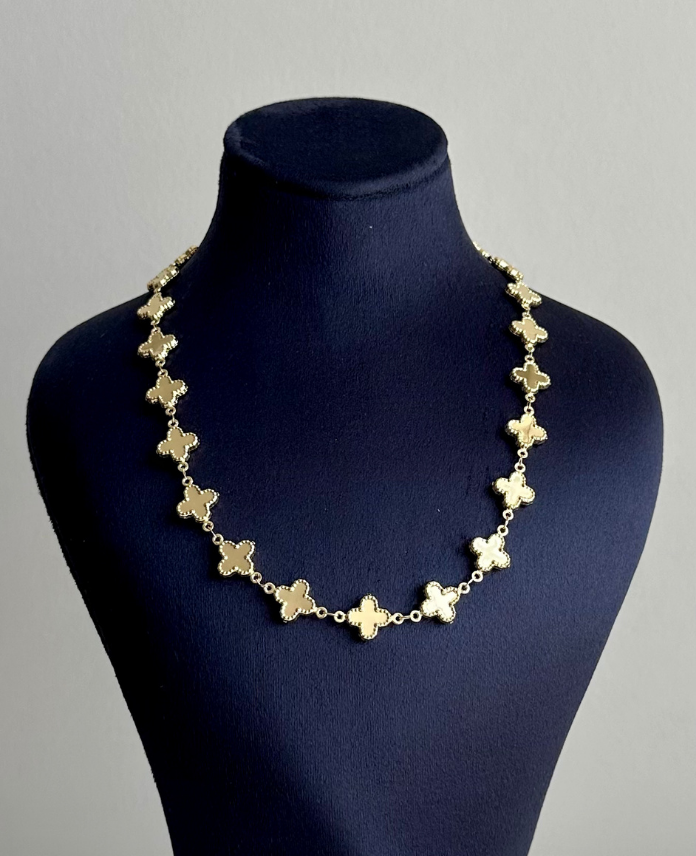 64-1-2.png VİP CMJEWERLY gold düz ayna yonca kolye - Görsel 1