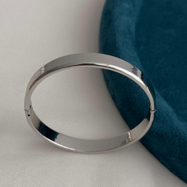 xuping silver plaka düz kelepçe