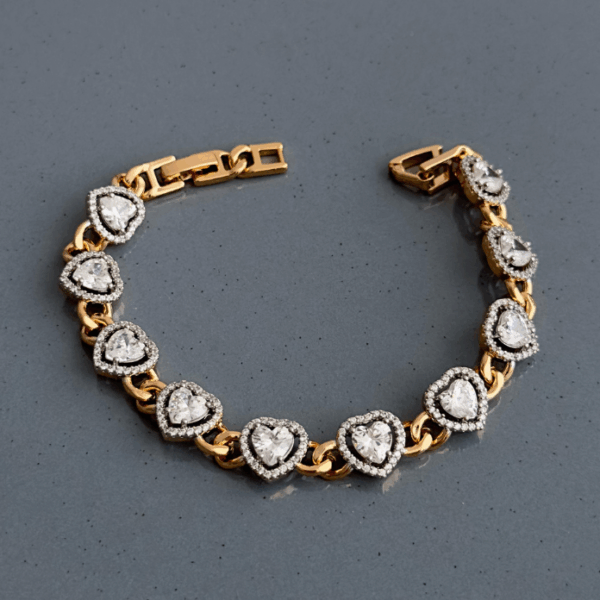 xuping rose kalp taşlı bileklik