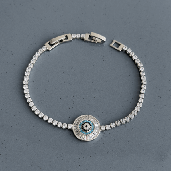 zirkon silver su yolu nazarlık yuvarlak bileklik