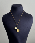 çelik gold yuvarlak açılır plaka sedef 45cm kolye - Görsel 2