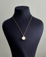 çelik gold yuvarlak açılır plaka sedef 45cm kolye