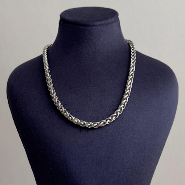 çelik silver içiçe geçme sık 45cm kolye