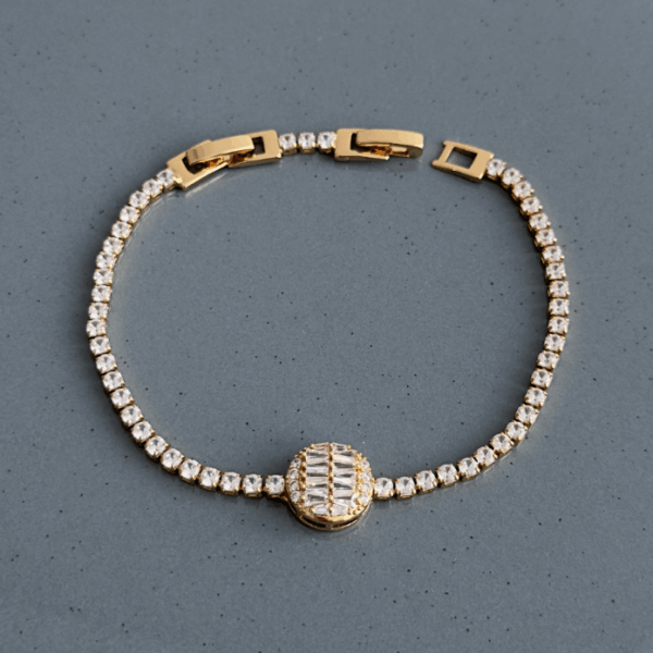 zirkon gold su yolu yuvarlak bileklik