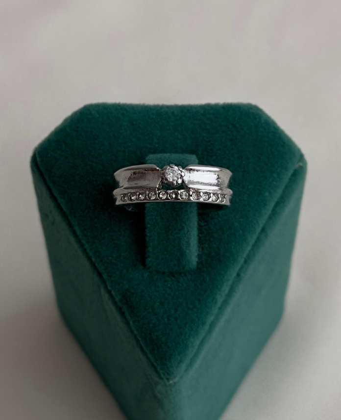 7-5.png çelik silver ayarlanabilir tektaş kalın yüzük - Görsel 1