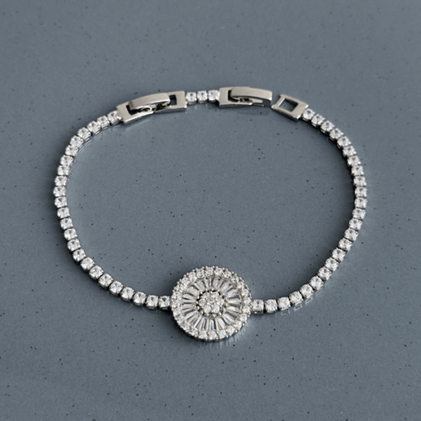 zirkon silver su yolu yuvarlak bileklik