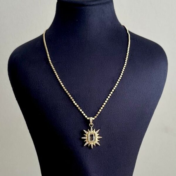 çelik gold nokta zincir dikdörtgen güneş 45cm kolye