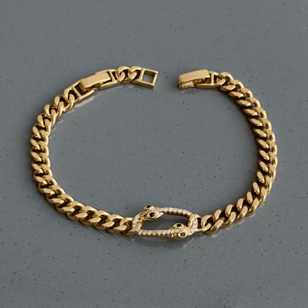 xuping gold zincir elips yılan taşlı bileklik