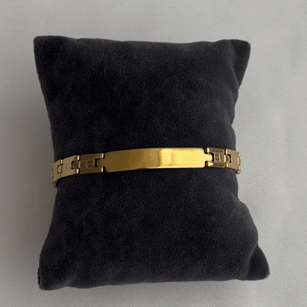 çelik gold plaka erkek bileklik