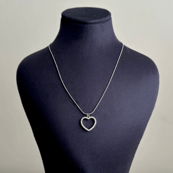 çelik silver kalp yuvarlak zincir 45cm kolye