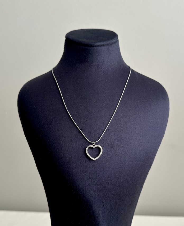 8-1-1.png çelik silver kalp yuvarlak zincir 45cm kolye - Görsel 1