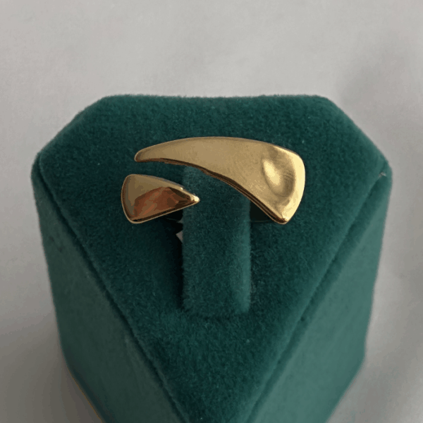 çelik gold numaralı iki sıra düz plaka yüzük