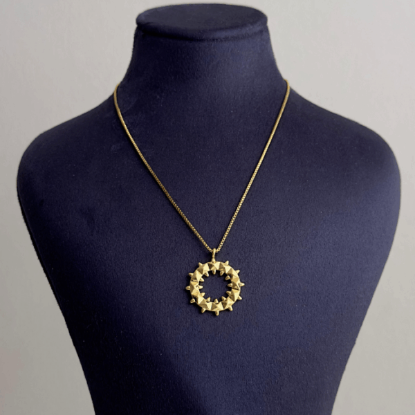 çelik gold halka diken 45cm kolye