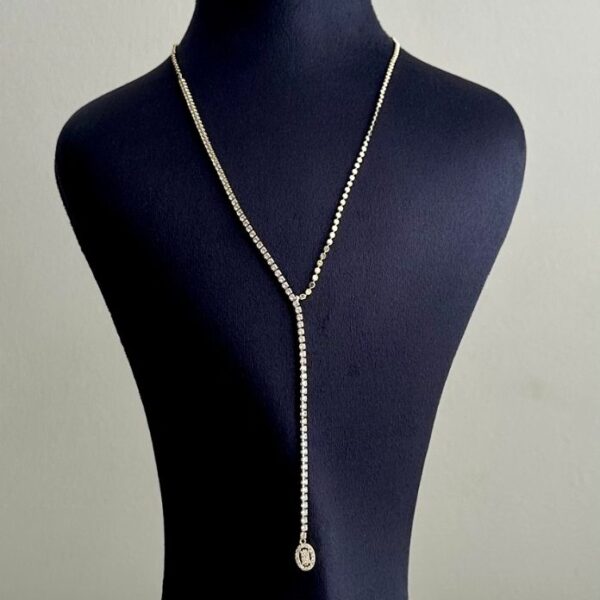 çelik gold suyolu nokta zincir elips baget kolye