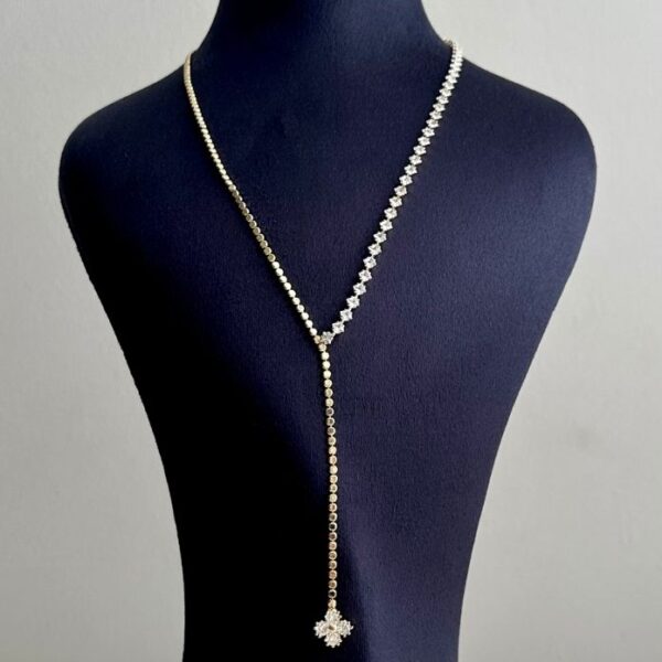 çelik gold suyolu nokta zincir yonca kolye