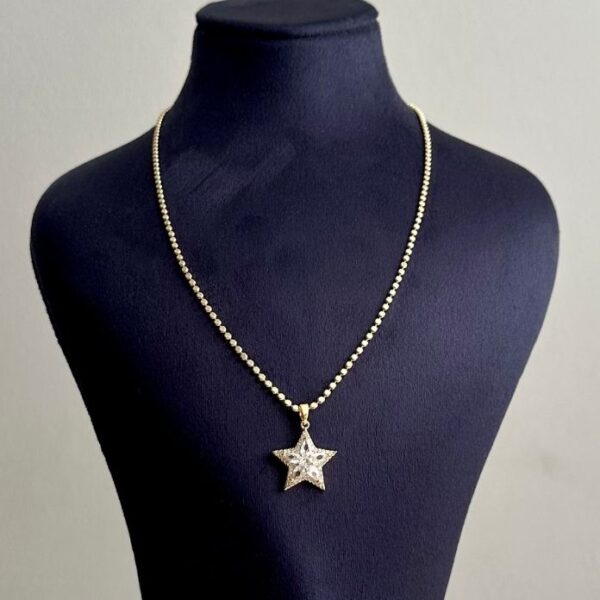 çelik gold nokta zincir yıldız 45cm kolye