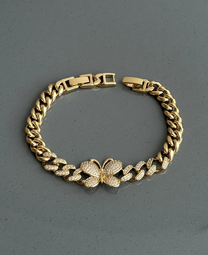 89-2.png xuping gold zincir kelebek taş bileklik - Görsel 1