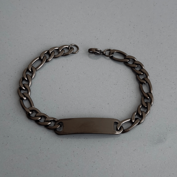 çelik siyah kalın plaka lüks zincir erkek bileklik