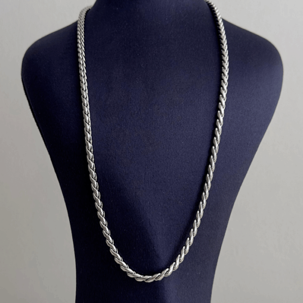 çelik silver farklı burgu 60cm kolye