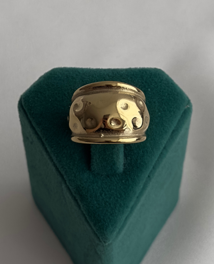 9-8.png çelik gold numaralı bombe benekli plaka yüzük - Görsel 1