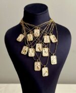 çelik gold tarot burç kolye - Görsel 2