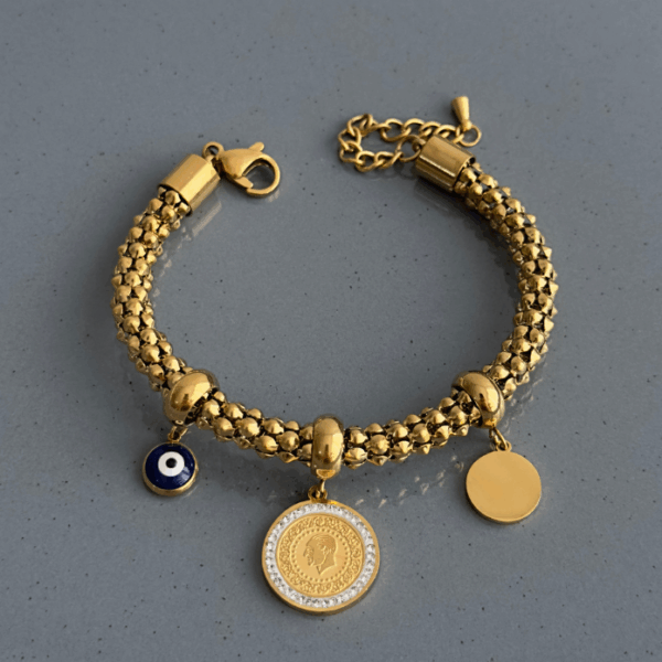çelik gold hasır kordon çeyrek bileklik