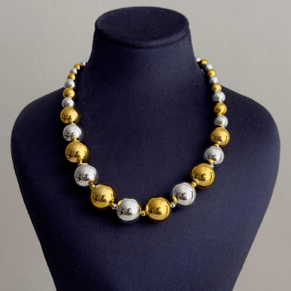 çelik multi topçuklu 45cm kolye