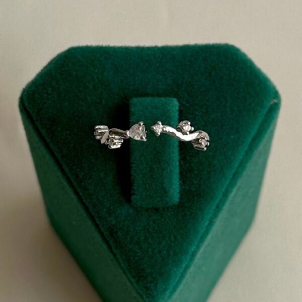 pirinç silver ayarlanabilir nokta beyaz yüzük