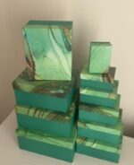 10 Boy Yeşil Mermer Desen Dikdörtgen Kutu - Görsel 3