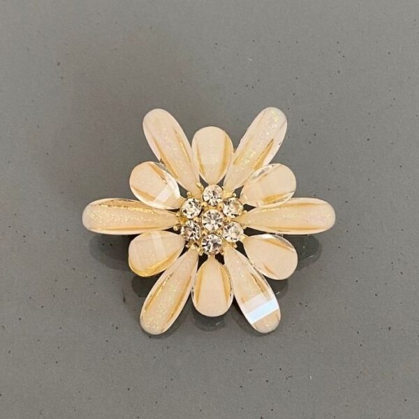 Pirinç Çiçek Sedefli Broş