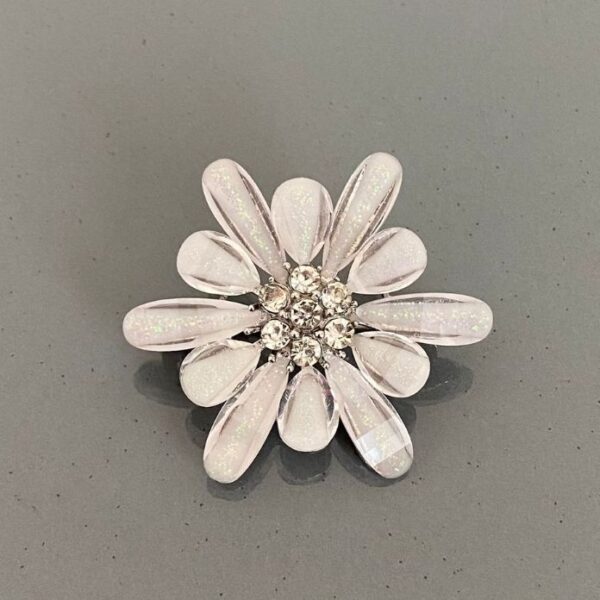 Pirinç Çiçek Sedefli Broş