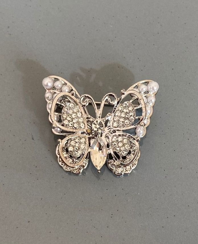 AKBROSKELEBEK1S-1.jpg Pirinç Kelebek Broş - Görsel 1