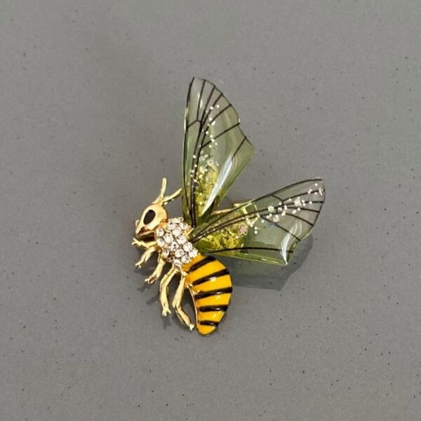 Pirinç Kuş Siyah Broş