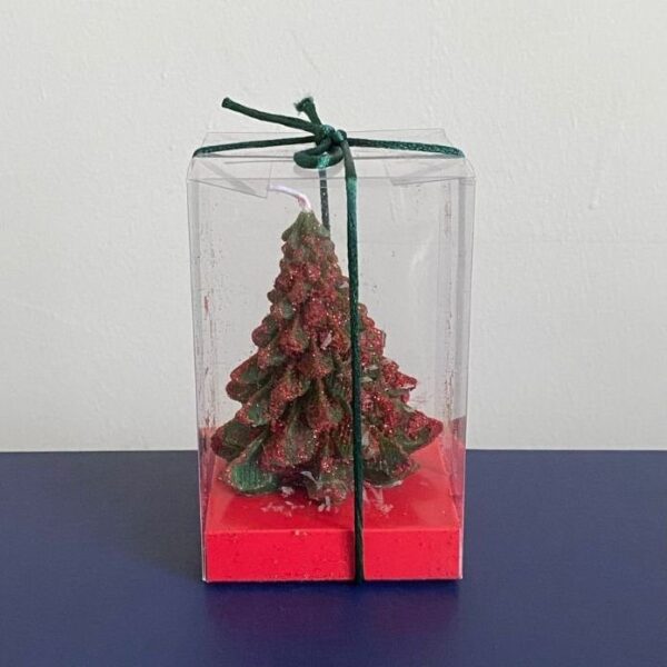 Çam Ağacı Kırmızı Simli Mum