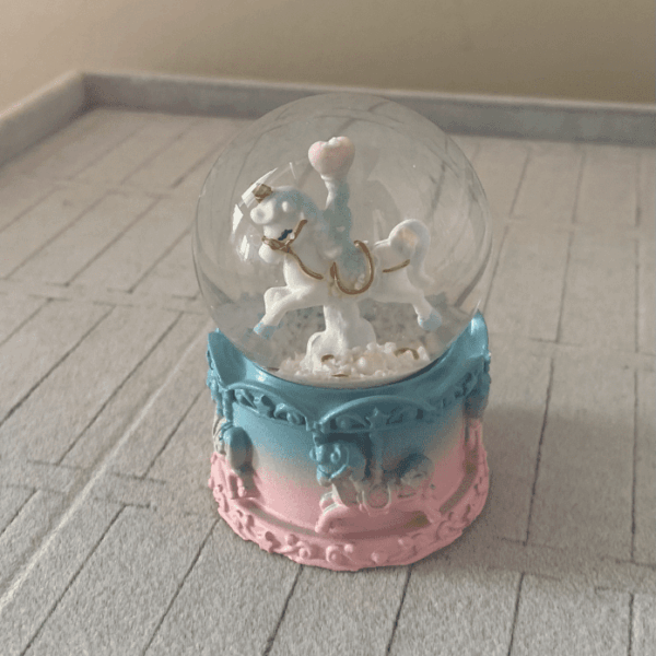 Aksesuar Işıklı Kar Küresi Geyik Mavi Pembe